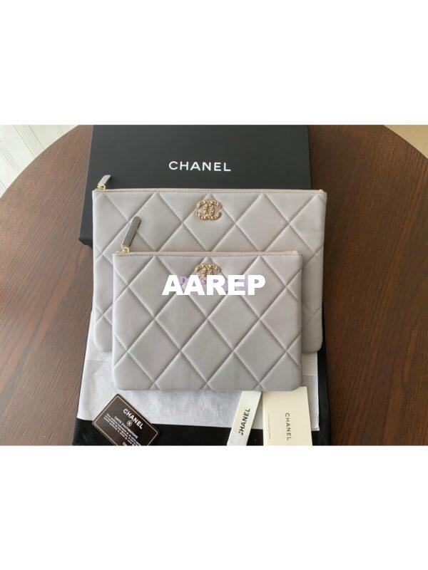 Replica Chanel 19 Pouch AP0951 Grey