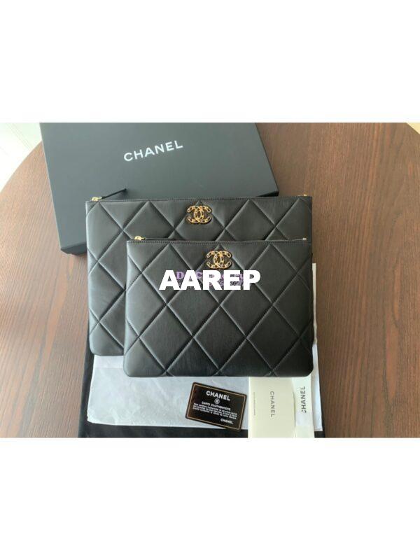Replica Chanel 19 Pouch AP0951 Black