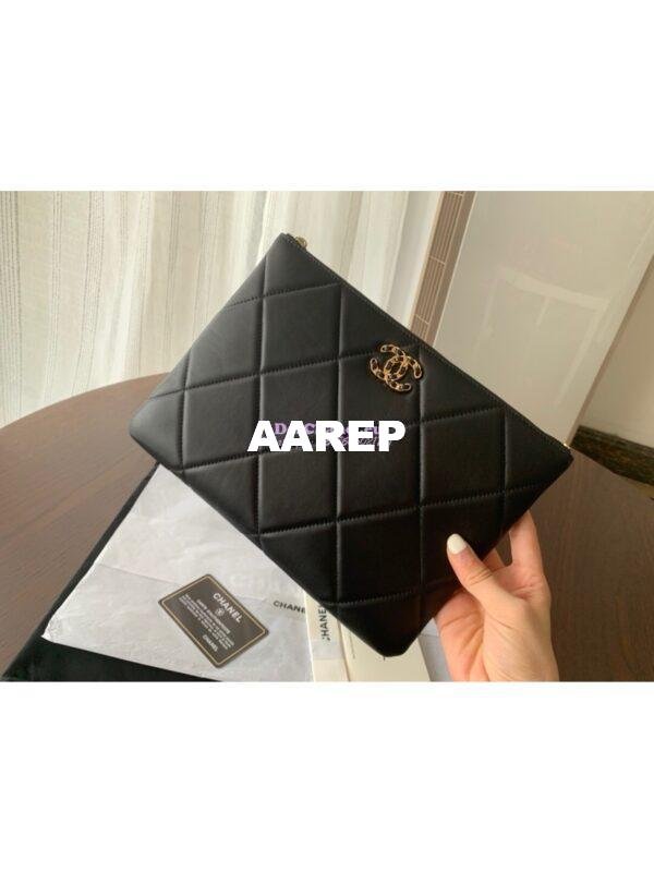 Replica Chanel 19 Pouch AP0951 Black 10