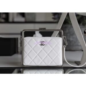 Replica Chanel Lambskin Clutch AS1732 White 2