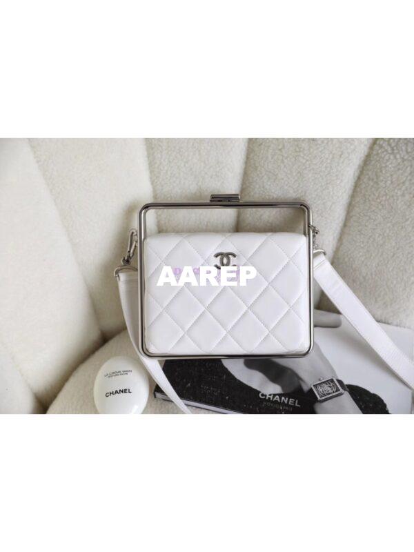 Replica Chanel Lambskin Clutch AS1732 White 6