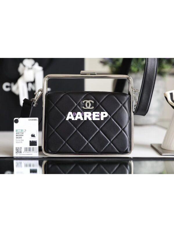Replica Chanel Lambskin Clutch AS1732 Black 3