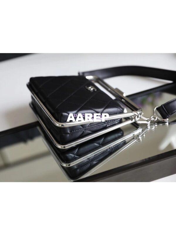 Replica Chanel Lambskin Clutch AS1732 Black 5