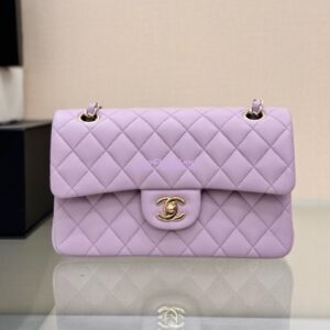 Replica Chanel Small Classic Double Flap Bag 23cm Lambskin Lotus Pink