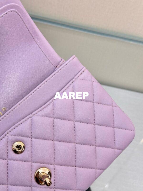 Replica Chanel Small Classic Double Flap Bag 23cm Lambskin Lotus Pink 8