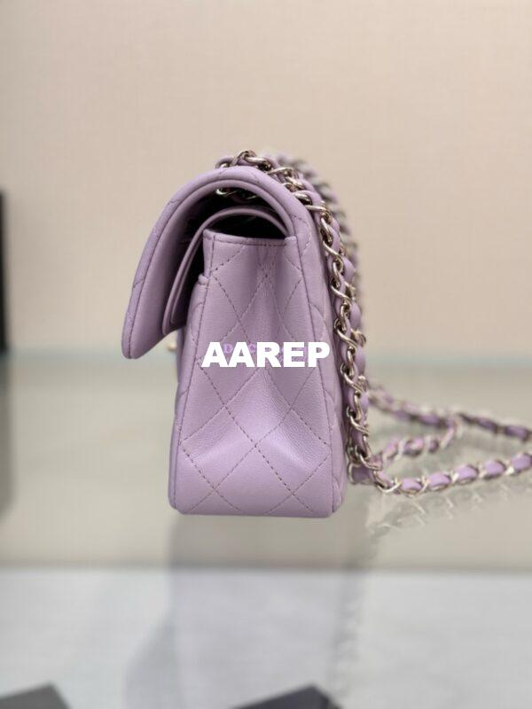 Replica Chanel Small Classic Double Flap Bag 23cm Lambskin Lotus Pink 9