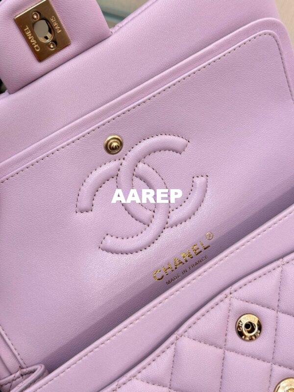 Replica Chanel Small Classic Double Flap Bag 23cm Lambskin Lotus Pink 10