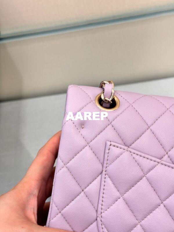 Replica Chanel Small Classic Double Flap Bag 23cm Lambskin Lotus Pink 12