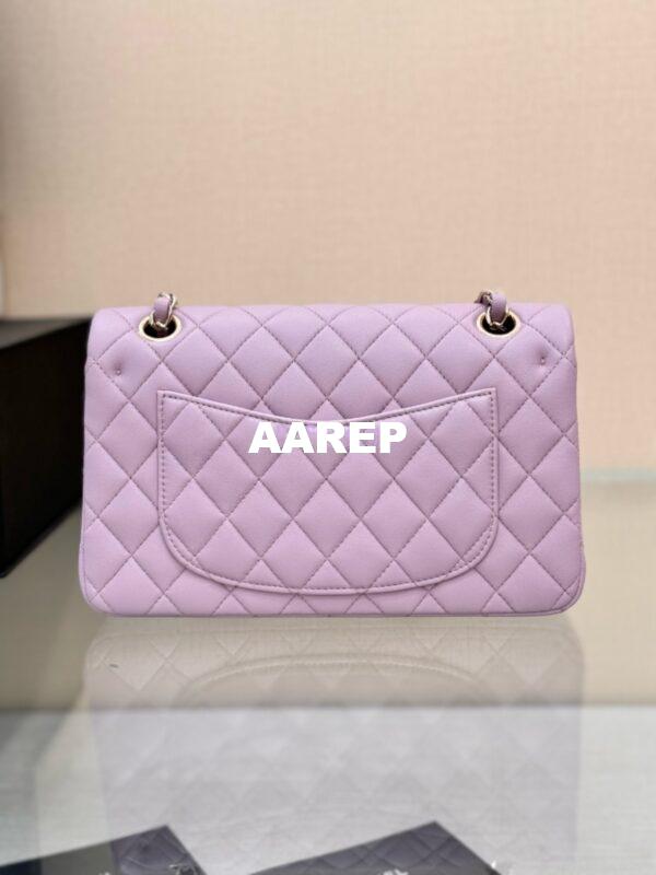 Replica Chanel Small Classic Double Flap Bag 23cm Lambskin Lotus Pink 13