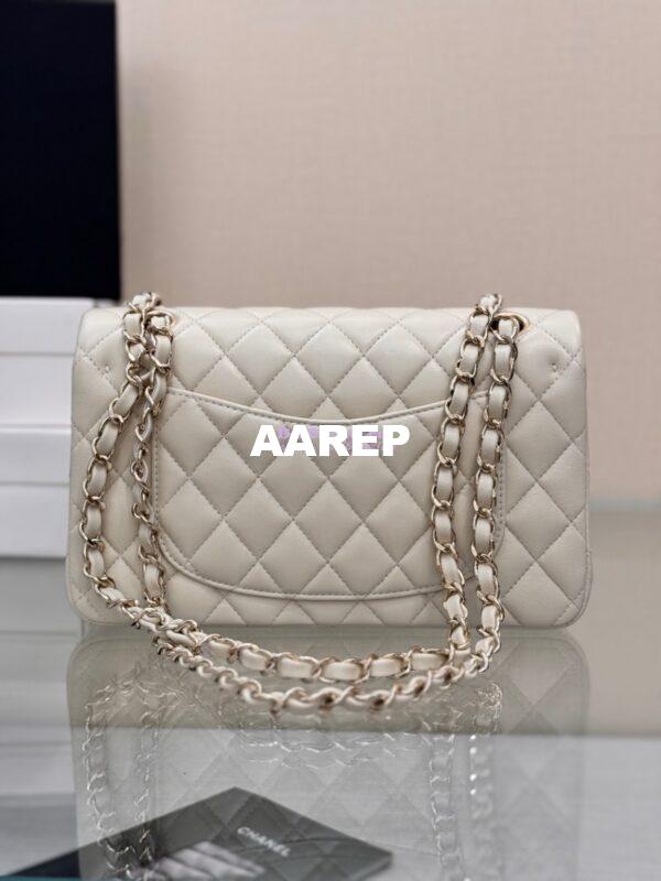 Replica Chanel Small Classic Double Flap Bag 23cm Lambskin Milk White 16
