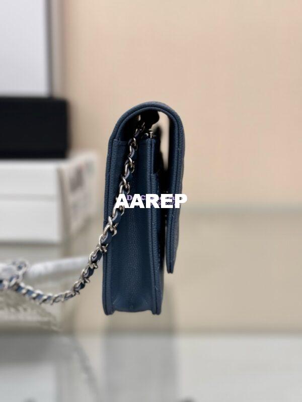 Replica Chanel New Magnetic Caviar Wallet On Chain WOC Cloud Blue Bag 33814 8