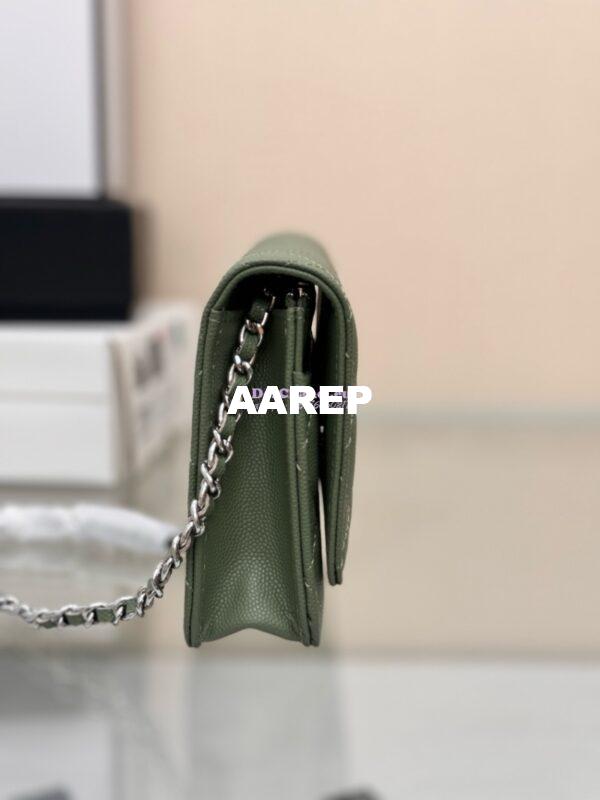 Replica Chanel New Magnetic Caviar Wallet On Chain WOC MAtcha Bag 33814 13