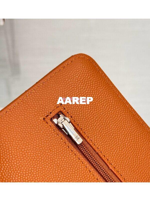 Replica Chanel New Magnetic Caviar Wallet On Chain WOC Caramel Bag 33814 8