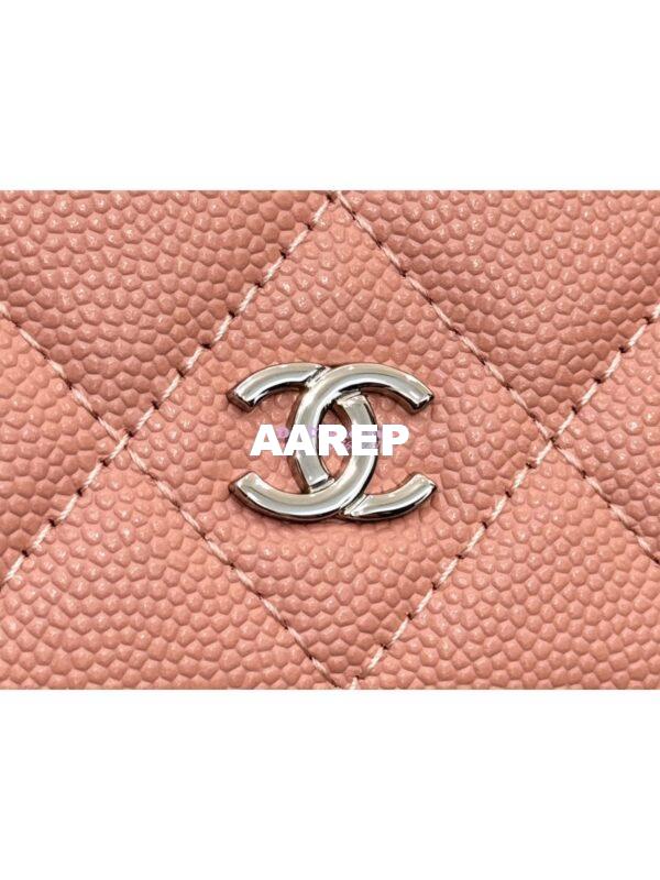 Replica Chanel New Magnetic Caviar Wallet On Chain WOC Light Pink Bag 33814 9