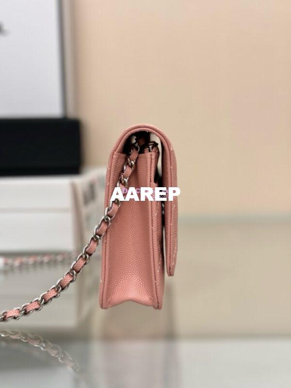 Replica Chanel New Magnetic Caviar Wallet On Chain WOC Light Pink Bag 33814 12