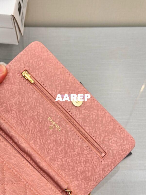 Replica Chanel New Magnetic Caviar Wallet On Chain WOC Light Pink Bag 33814 19