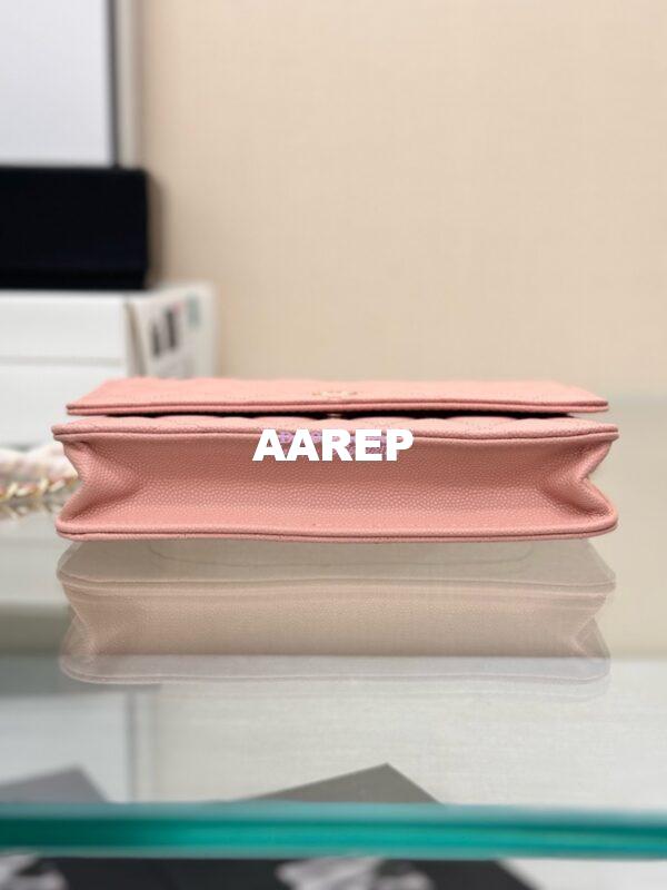 Replica Chanel New Magnetic Caviar Wallet On Chain WOC Light Pink Bag 33814 21