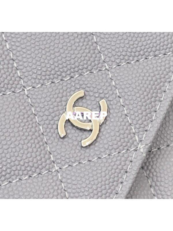 Replica Chanel New Magnetic Caviar Wallet On Chain WOC Light Purple Bag 33814 8