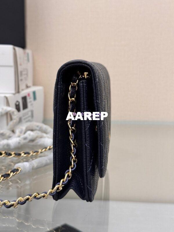 Replica Chanel New Magnetic Caviar Wallet On Chain WOC Navy Bag 33814 9