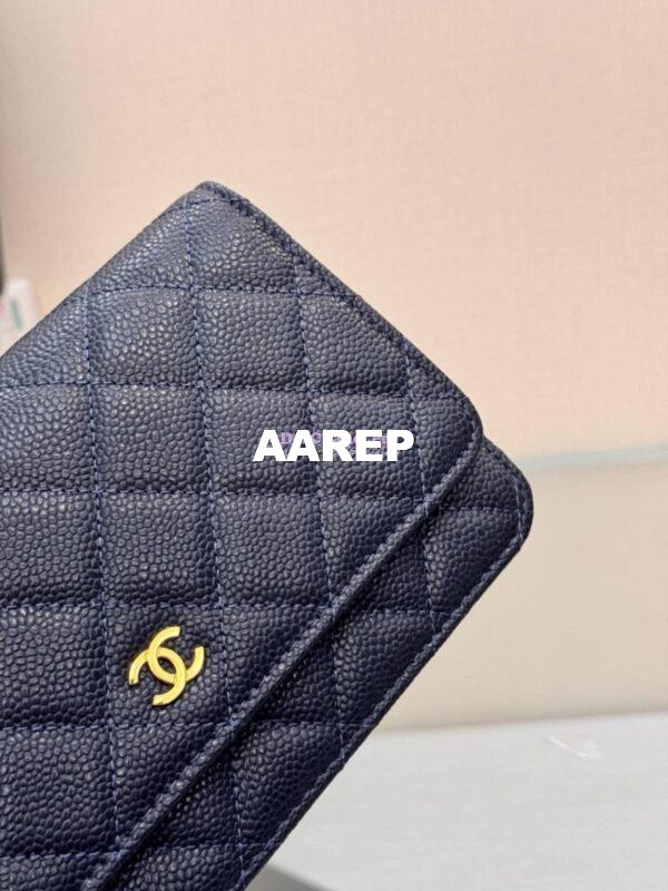 Replica Chanel New Magnetic Caviar Wallet On Chain WOC Navy Bag 33814 10