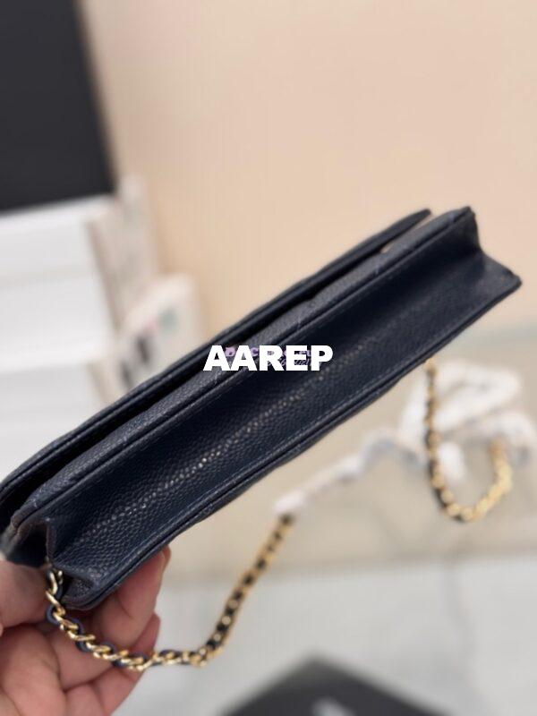 Replica Chanel New Magnetic Caviar Wallet On Chain WOC Navy Bag 33814 12