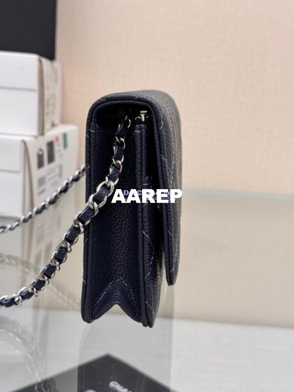 Replica Chanel New Magnetic Caviar Wallet On Chain WOC Navy Bag 33814 15