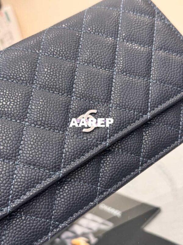 Replica Chanel New Magnetic Caviar Wallet On Chain WOC Navy Bag 33814 16