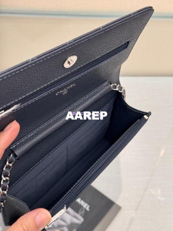 Replica Chanel New Magnetic Caviar Wallet On Chain WOC Navy Bag 33814 18