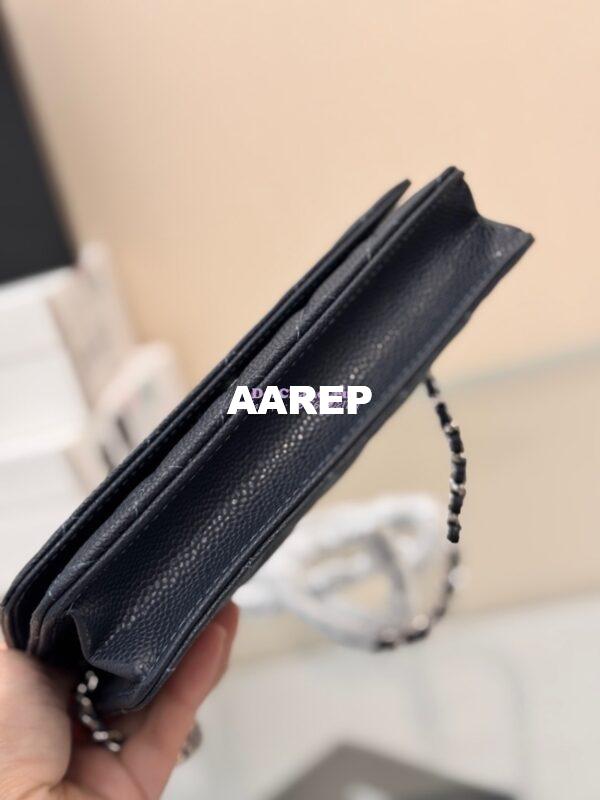Replica Chanel New Magnetic Caviar Wallet On Chain WOC Navy Bag 33814 20