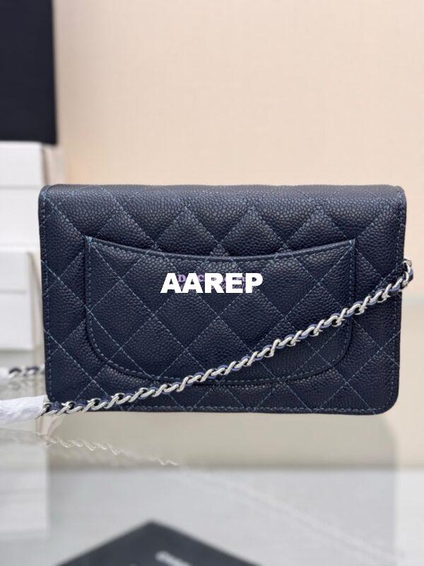 Replica Chanel New Magnetic Caviar Wallet On Chain WOC Navy Bag 33814 21