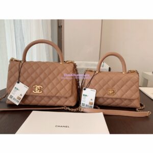 Replica Chanel Coco Grained Calfskin Flap Bag 92991 Camel