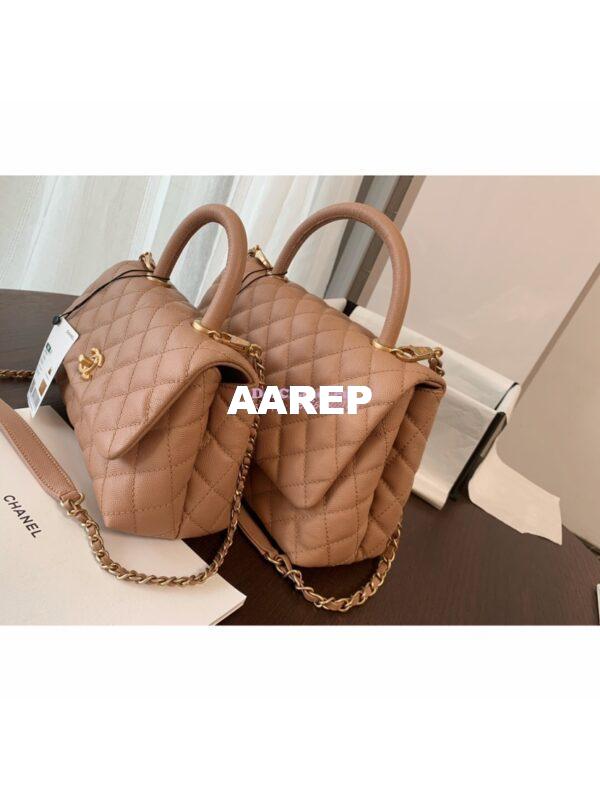 Replica Chanel Coco Grained Calfskin Flap Bag 92991 Camel 2