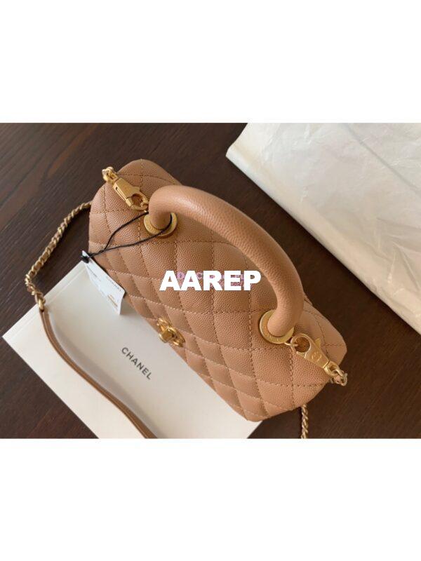 Replica Chanel Coco Grained Calfskin Flap Bag 92991 Camel 4