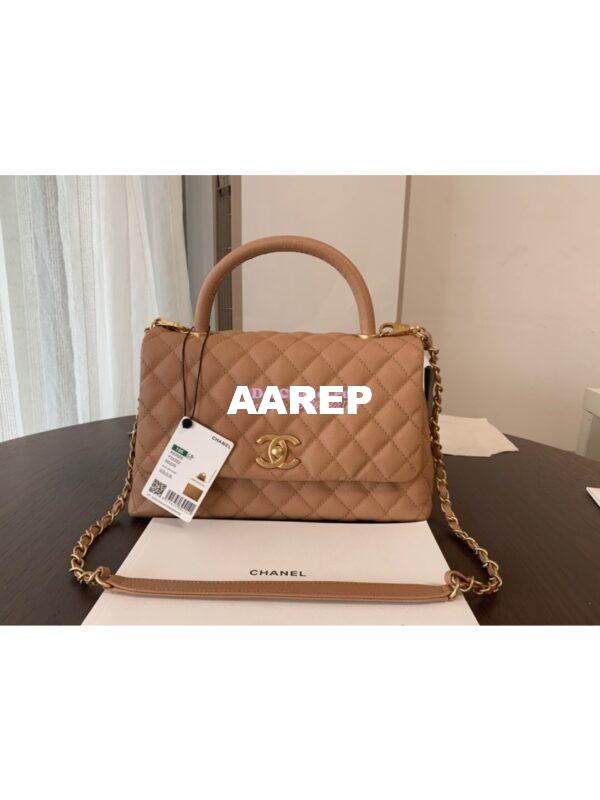 Replica Chanel Coco Grained Calfskin Flap Bag 92991 Camel 11