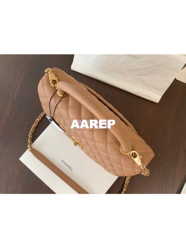 Replica Chanel Coco Grained Calfskin Flap Bag 92991 Camel 12