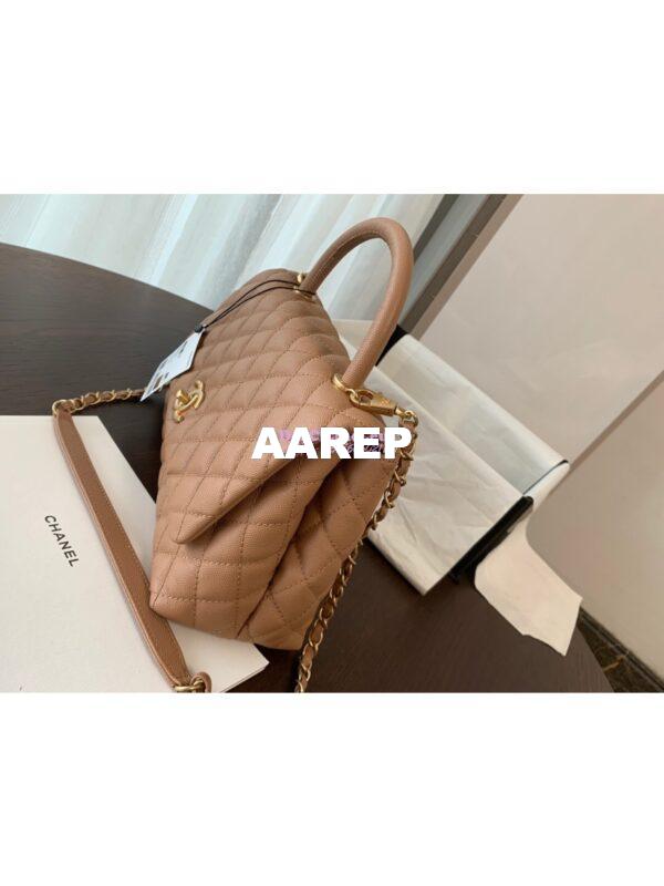 Replica Chanel Coco Grained Calfskin Flap Bag 92991 Camel 13