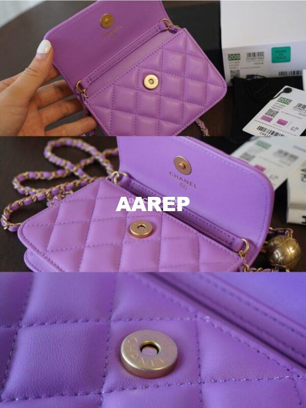 Replica Chanel Waist Bag With CC Details On Strap AP1465 Purple 9