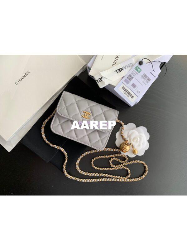 Replica Chanel Waist Bag With CC Details On Strap AP1465 Grey 3