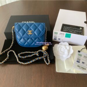 Replica Chanel Waist Bag With CC Details On Strap AP1461 Blue
