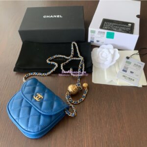 Replica Chanel Waist Bag With CC Details On Strap AP1461 Blue 2