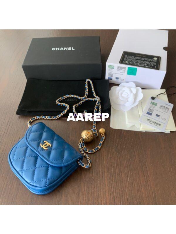 Replica Chanel Waist Bag With CC Details On Strap AP1461 Blue 2