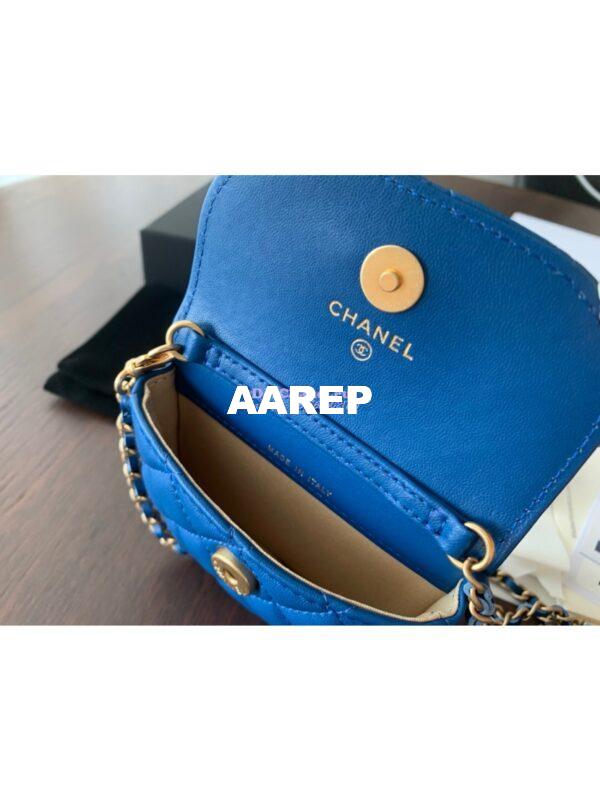 Replica Chanel Waist Bag With CC Details On Strap AP1461 Blue 7