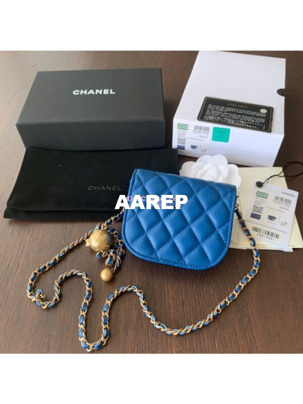 Replica Chanel Waist Bag With CC Details On Strap AP1461 Blue 9