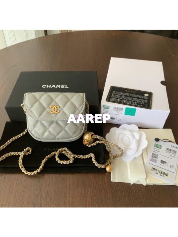 Replica Chanel Waist Bag With CC Details On Strap AP1461 Grey 3