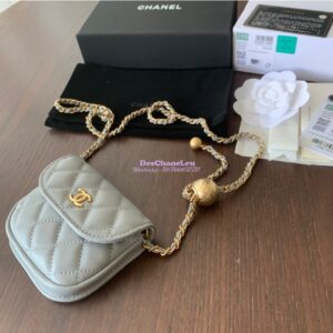 Replica Chanel Waist Bag With CC Details On Strap AP1461 Grey 2