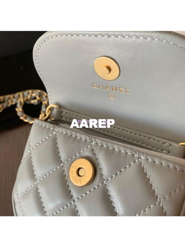 Replica Chanel Waist Bag With CC Details On Strap AP1461 Grey 7