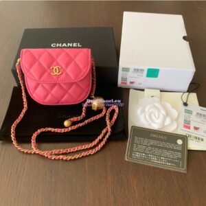 Replica Chanel Waist Bag With CC Details On Strap AP1461 Pink