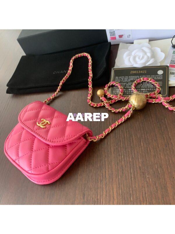 Replica Chanel Waist Bag With CC Details On Strap AP1461 Pink 2