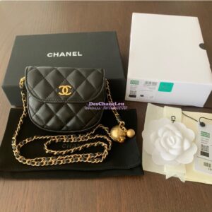 Replica Chanel Waist Bag With CC Details On Strap AP1461 Black