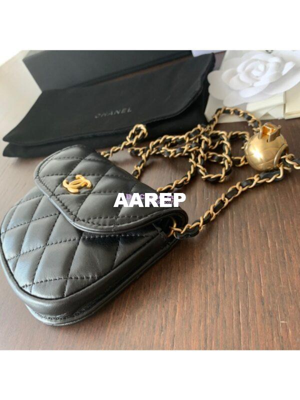 Replica Chanel Waist Bag With CC Details On Strap AP1461 Black 4